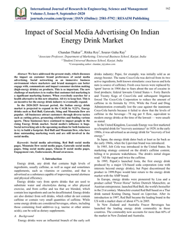 Impact of Social Media Advertising on Indian Energy Drink Market