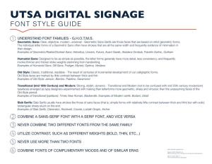 Utsa Digital Signage Font Style Guide