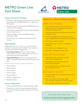 METRO Green Line Fact Sheet
