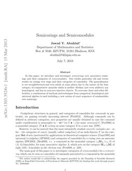 Semicorings and Semicomodules Will Open the Door for Many New Applications in the Future (See [Wor2012] for Recent Applications to Automata Theory)