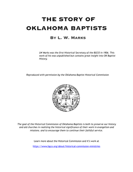 Story of OK Baptists by LW Marks