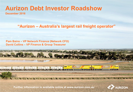 Aurizon Debt Investor Roadshow December 2016