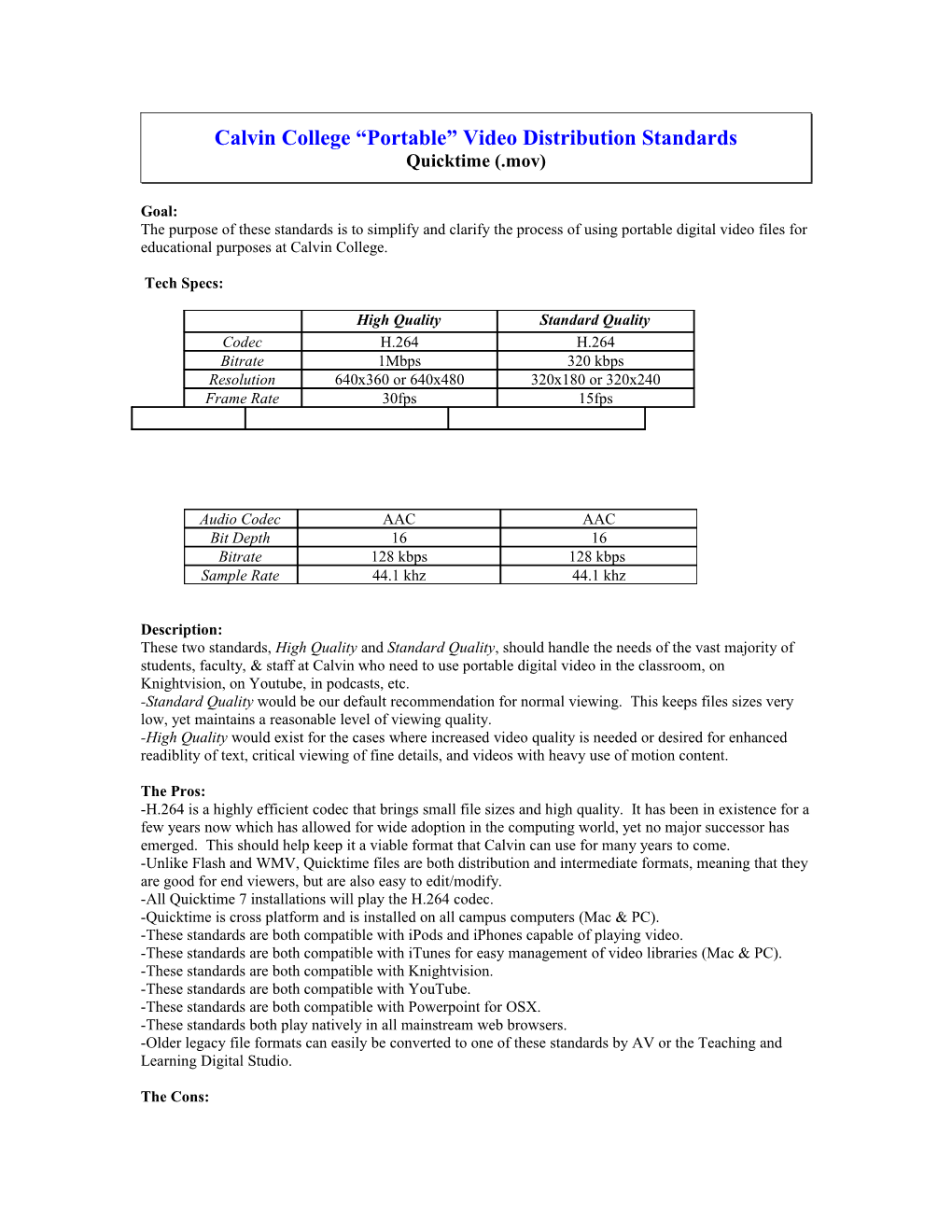 AVI Standards for PC Compatibility (Will Work on Macs Too)