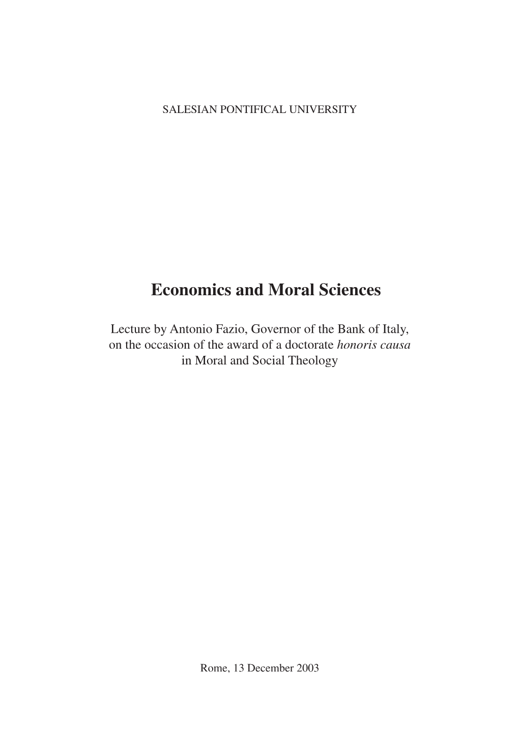 Economics and Moral Sciences