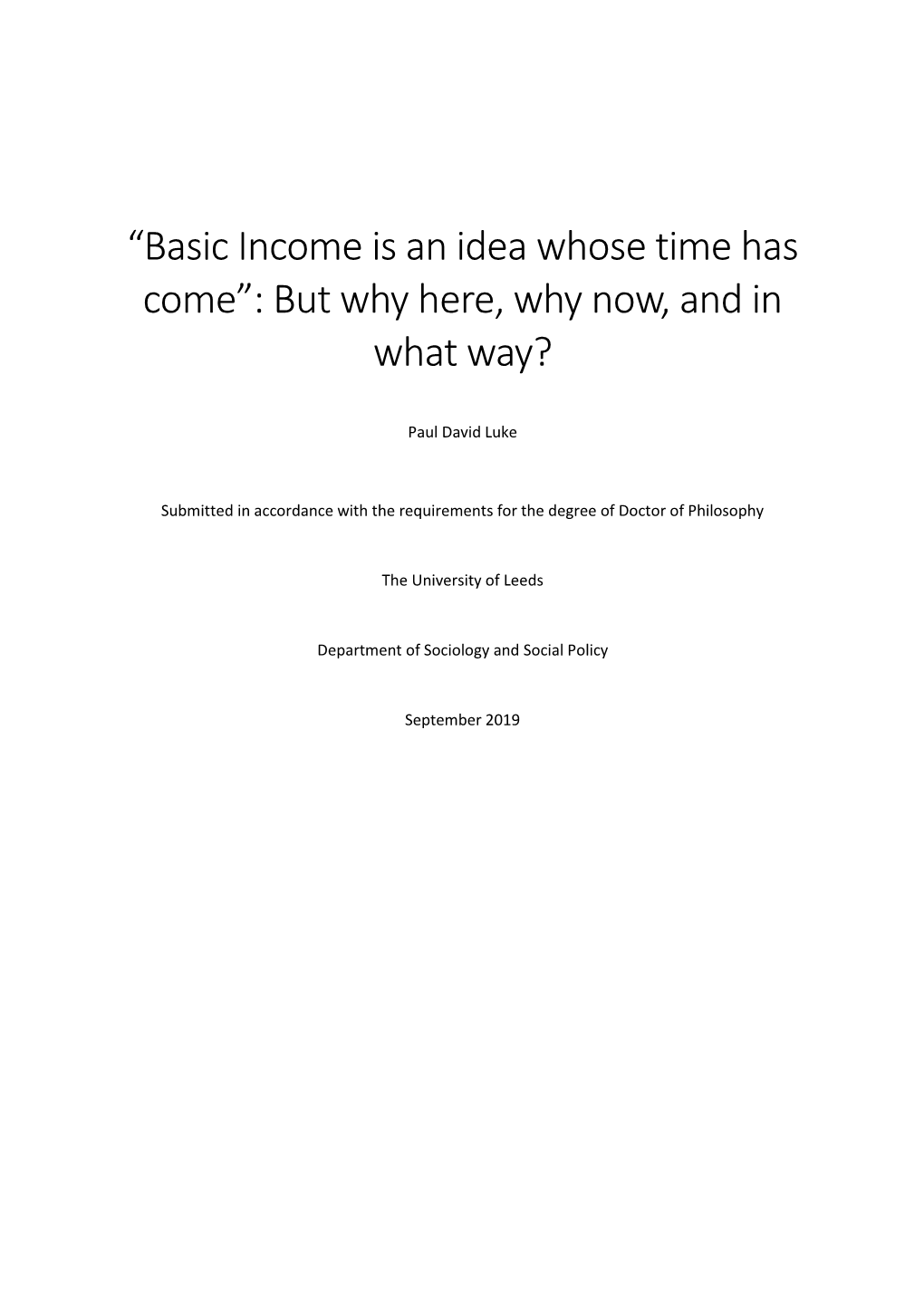 PDLUKE Thesis Basic Income Is an Idea.Pdf