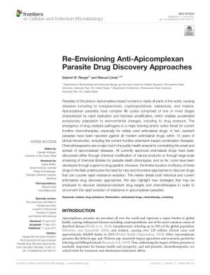 Re-Envisioning Anti-Apicomplexan Parasite Drug Discovery Approaches