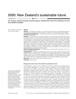 2050: New Zealand's Sustainable Future