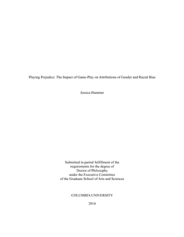 Playing Prejudice: the Impact of Game-Play on Attributions of Gender and Racial Bias