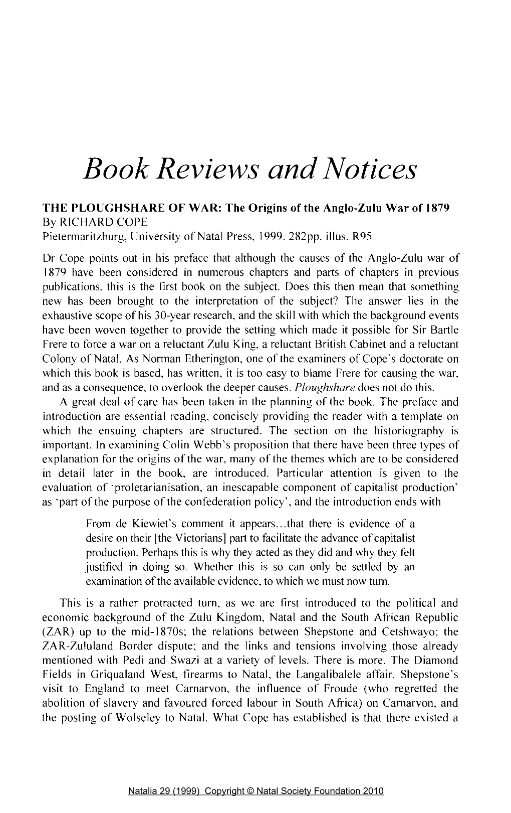 Book Reviews and Notices