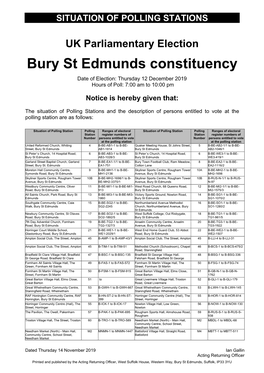 Bury St Edmunds Constituency
