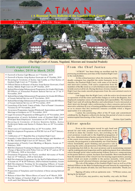 ( a Biannual News Bulletin of the Gauhati High Court) Published from Guwahati for Private Circulation Guwahati ::: Twelfth Year ::: 22Nd Issue ::: April, 2020