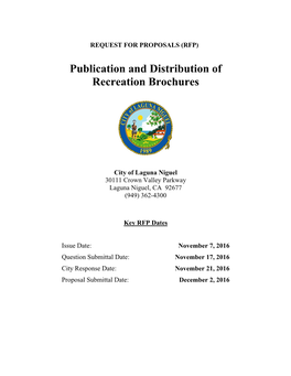 Publication and Distribution of Recreation Brochures