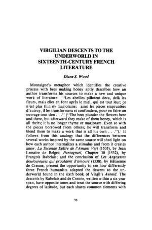 Virgilian Descents to the Underworld in Sixteenth-Century French Literature