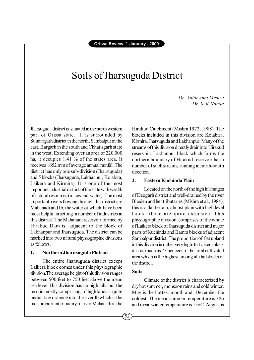 Soils of Jharsuguda District