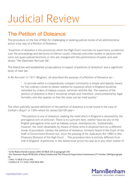 Petitions of Doleance2 and a Significant Body of Case Law