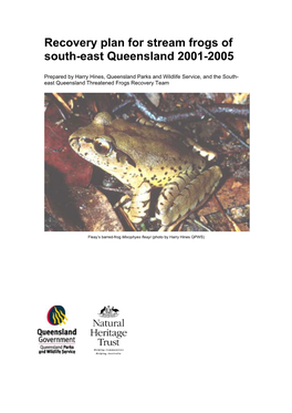 National Recovery Plan for Stream Frogs of South-East Queensland