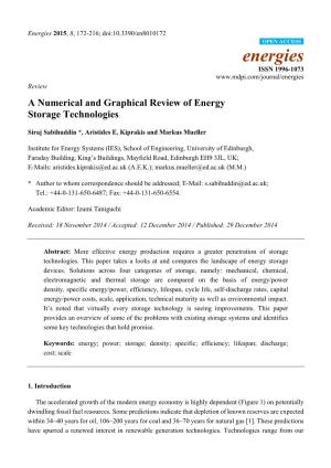 A Numerical and Graphical Review of Energy Storage Technologies