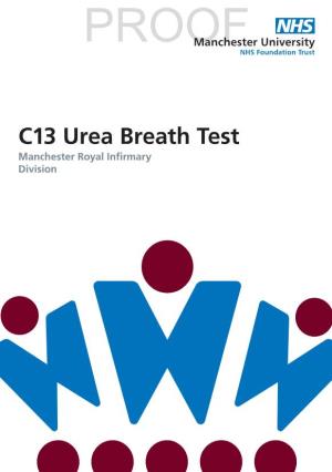 C13 Urea Breath Test Manchester Royal Infirmary Division PROOF