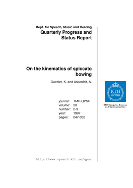 On the Kinematics of Spiccato Bowing