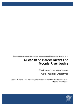 Queensland Border Rivers and Moonie River Basins Environmental Values and Water Quality Objectives