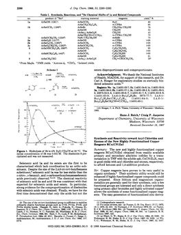 J. Org. Chem. 1988,53, 2390-2392 L I\ Selenenic Acid La and Its Esters Are the First to Be Characterized Which Lack Coordination