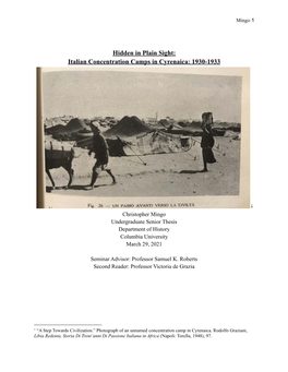 Italian Concentration Camps in Cyrenaica: 1930-1933