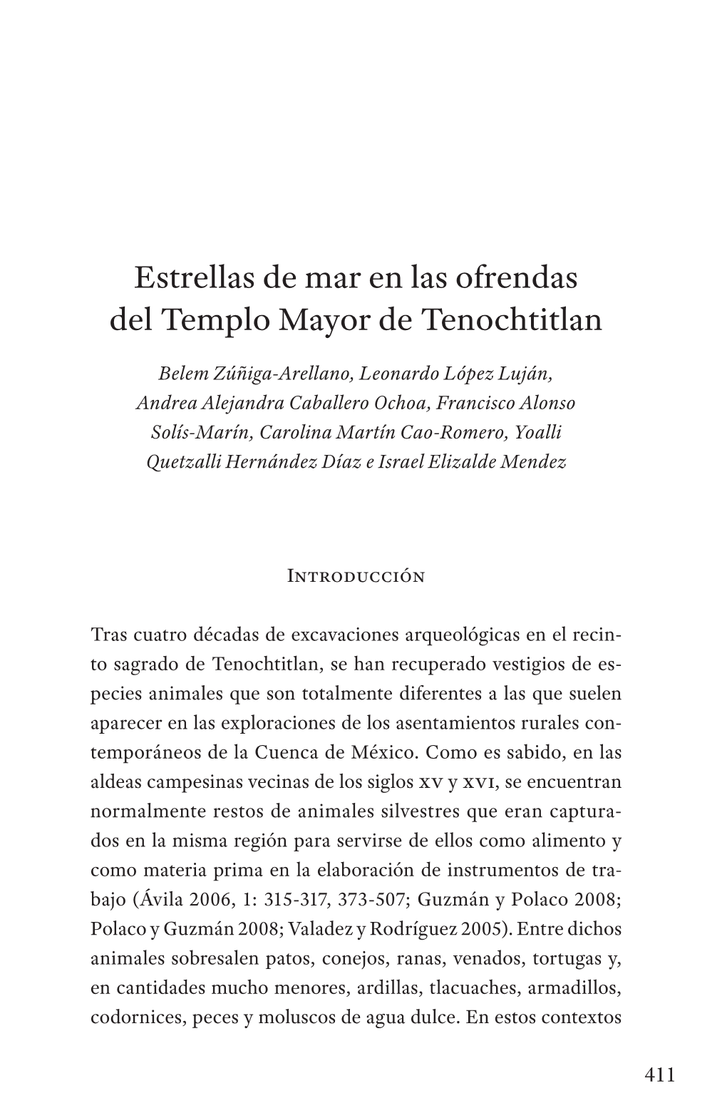 Estrellas De Mar En Las Ofrendas Del Templo Mayor De Tenoch­Ti­Tlan