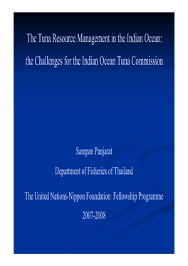 The Challenges for the Indian Ocean Tuna Commission