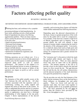 Factors Affecting Pellet Quality