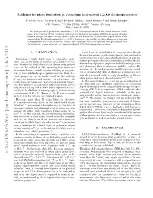 Evidence for Phase Formation in Potassium Intercalated 1, 2; 8, 9-Dibenzopentacene