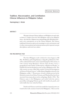 Chinese Influences in Philippine Culture