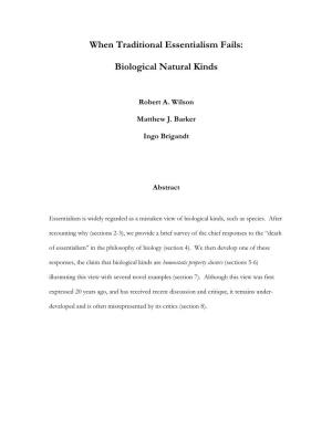 When Traditional Essentialism Fails: Biological Natural Kinds