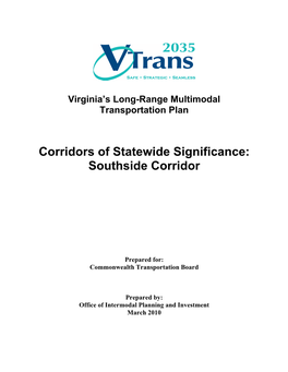 Corridors of Statewide Significance: Southside Corridor