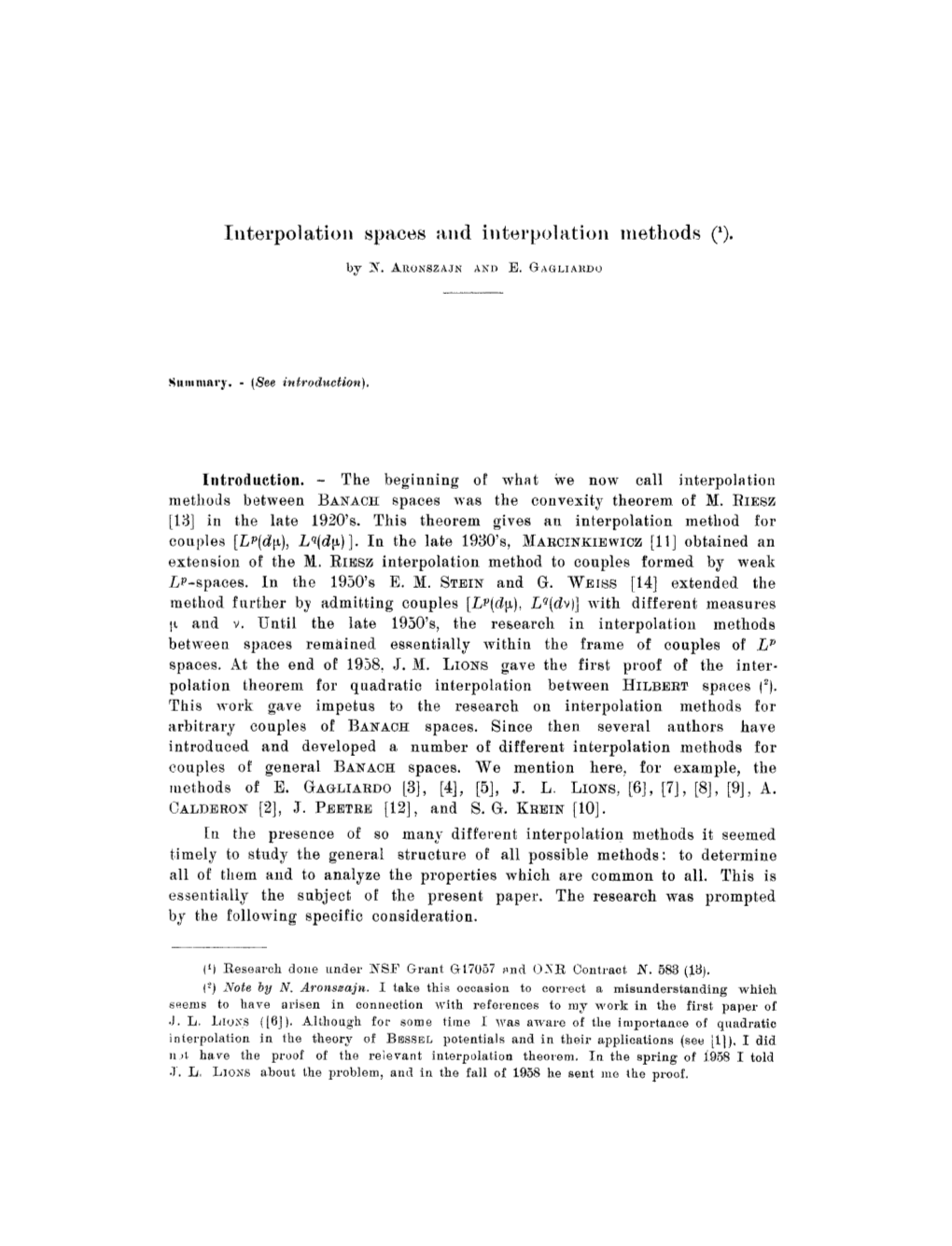 Interpolation Spaces and Interpolation Methods