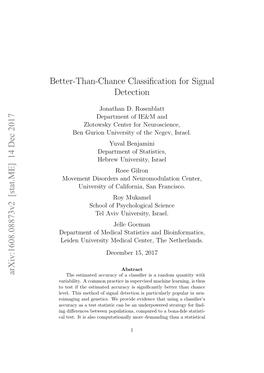 Better-Than-Chance Classification for Signal Detection