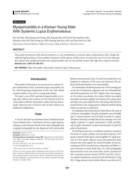 Myopericarditis in a Korean Young Male with Systemic Lupus Erythematosus