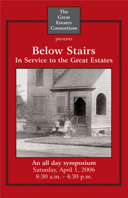 Below Stairs in Service to the Great Estates