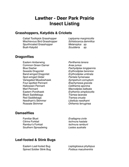 L-DPP Insect List