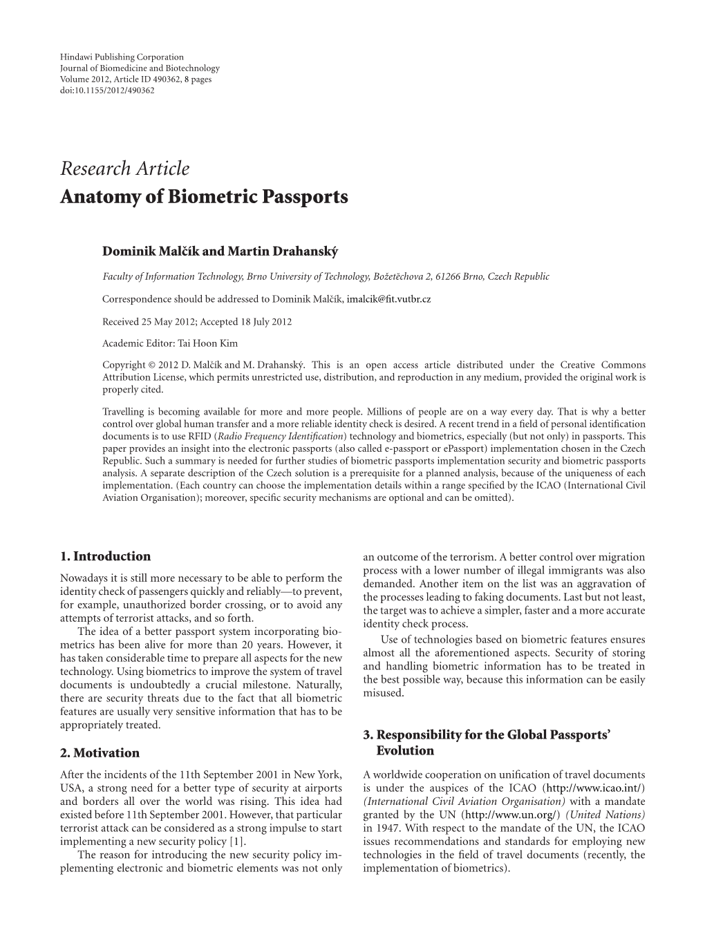 Anatomy of Biometric Passports