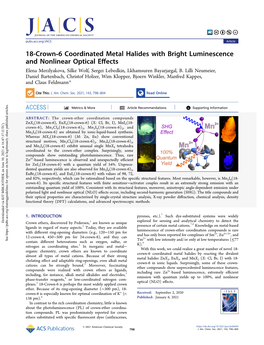 18-Crown-6 Coordinated Metal Halides with Bright Luminescence