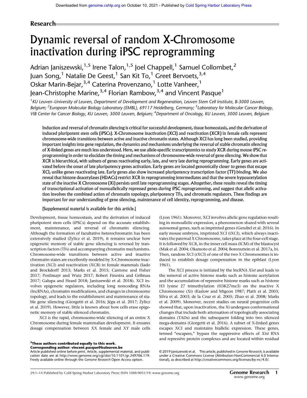 Dynamic Reversal of Random X-Chromosome Inactivation During Ipsc Reprogramming