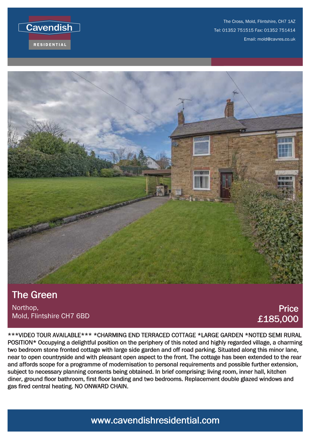 The Green Northop, Price Mold, Flintshire CH7 6BD £185,000