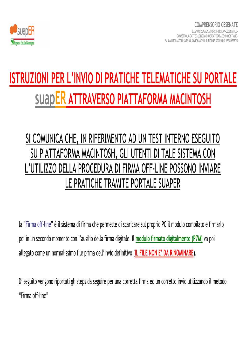 Istruzioni Per L'invio Di Pratiche Telematiche Su