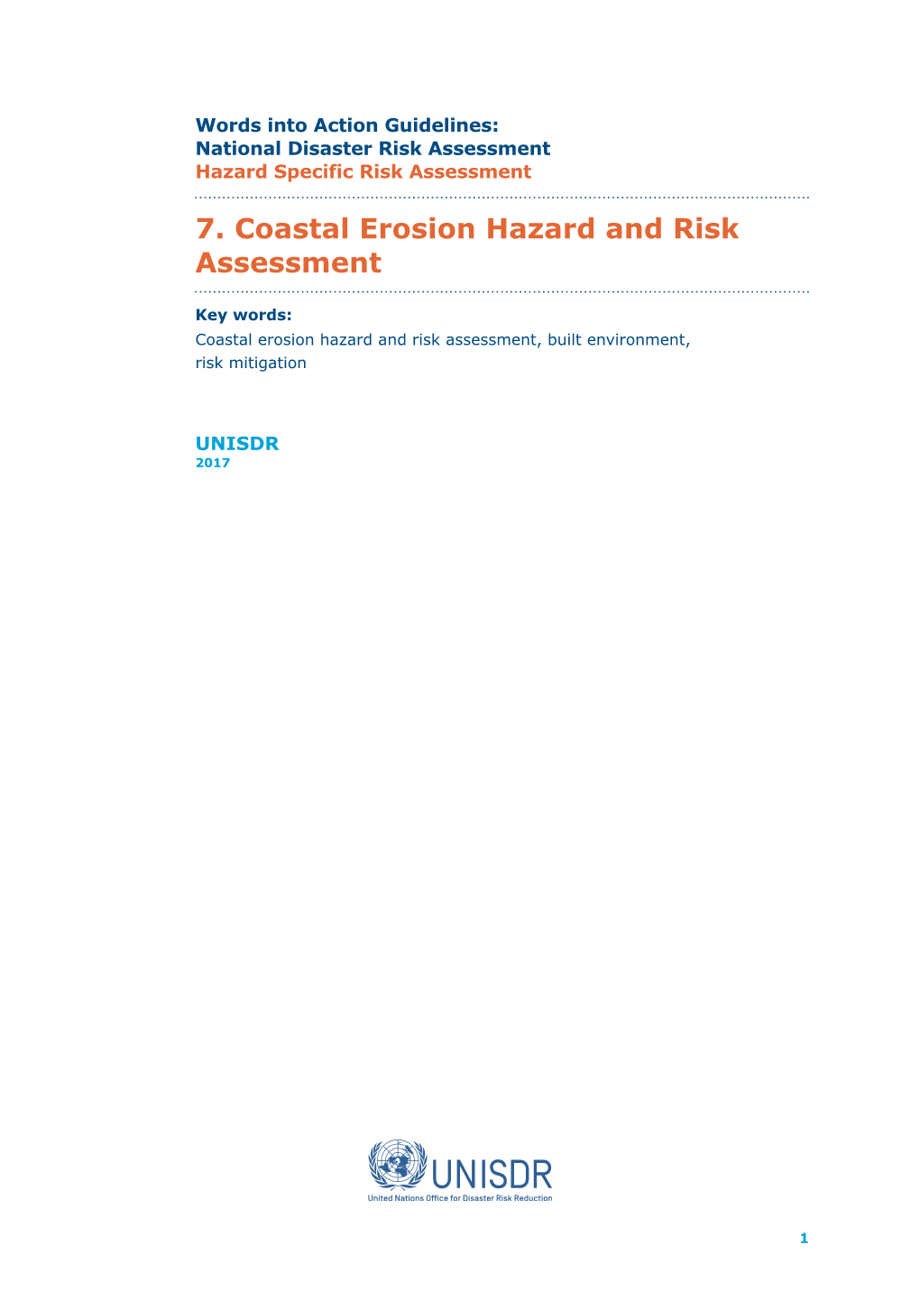 7. Coastal Erosion Hazard and Risk Assessment