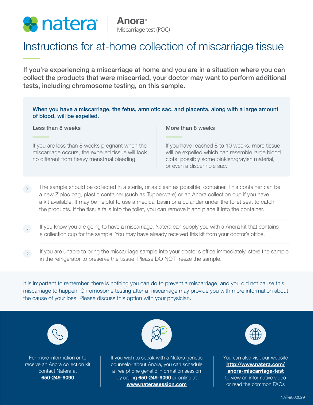 Instructions for At-Home Collection of Miscarriage Tissue