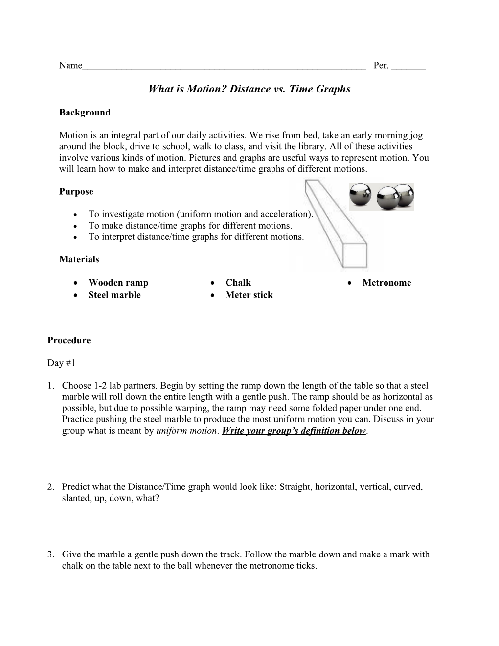 What Is Motion? Distance Vs. Time Graphs