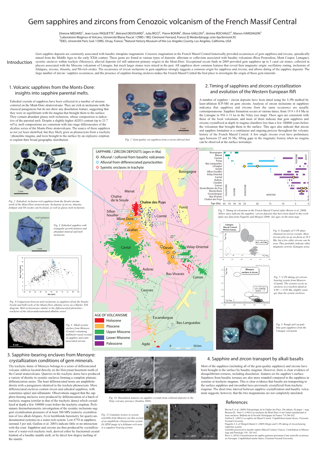 Gem Sapphires and Zircons from Cenozoic Volcanism of the French Massif Central