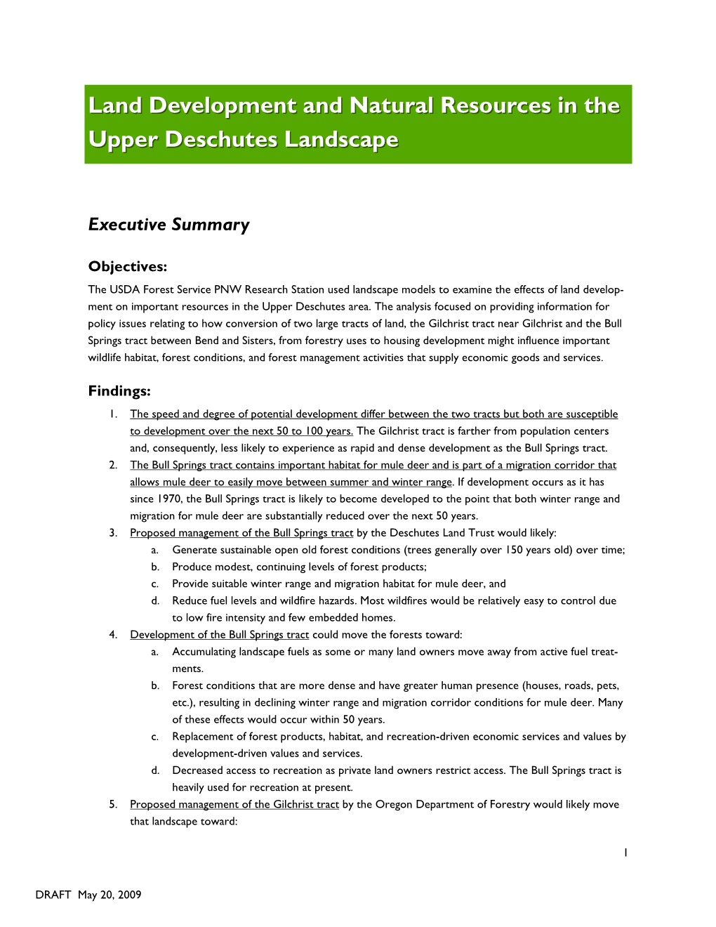 US Forest Service Study