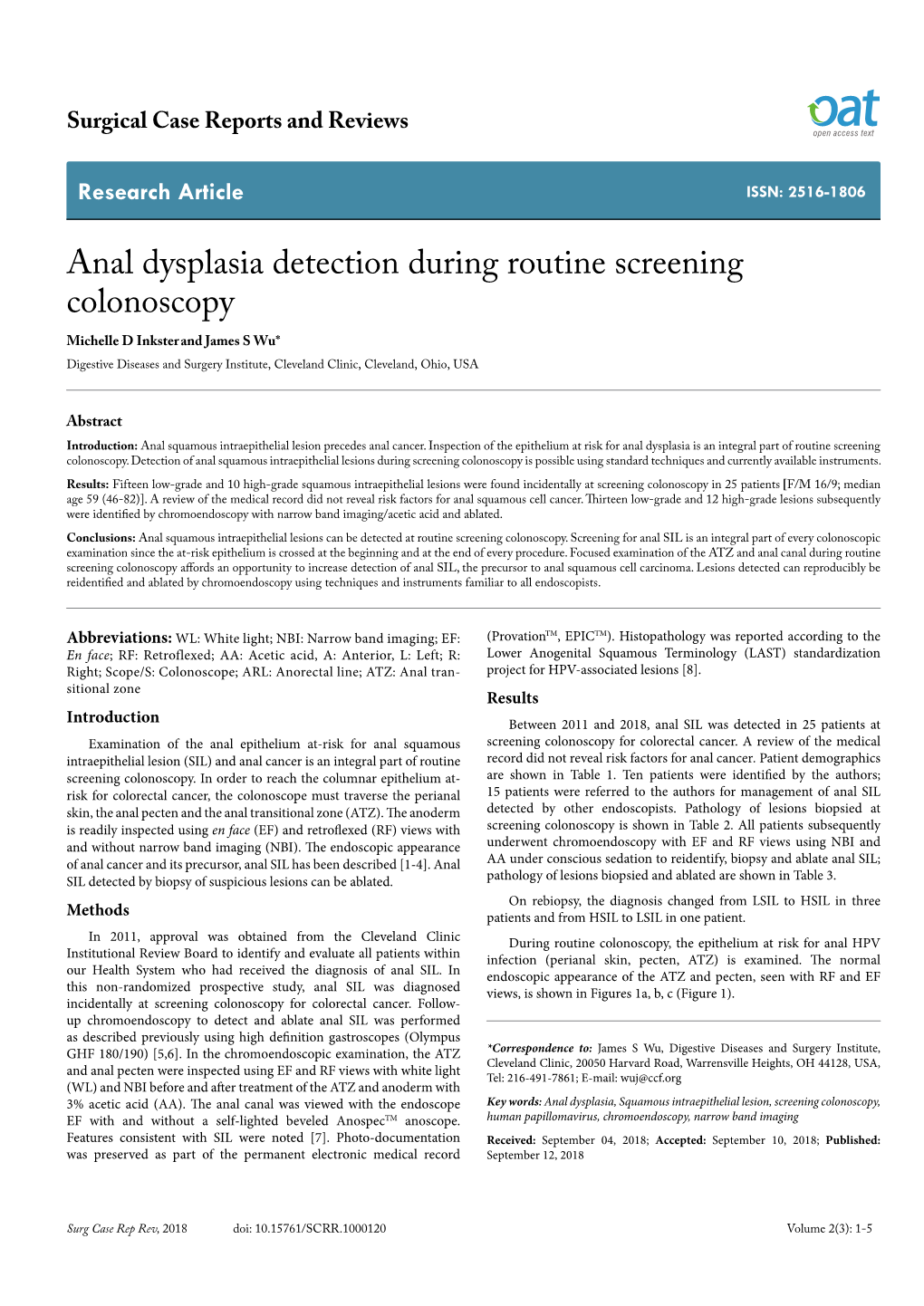 Anal Dysplasia Detection During Routine Screening Colonoscopy