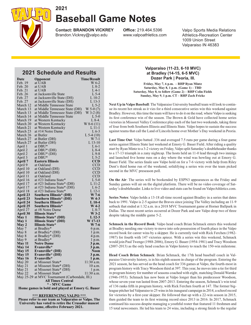 Baseball Game Notes